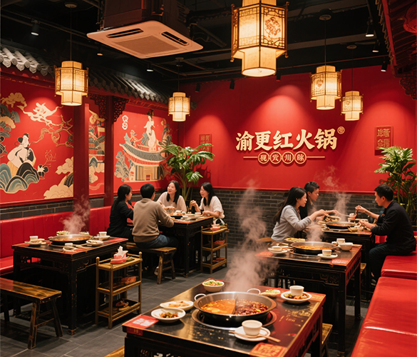 厦门火锅店空间设计_川味火锅店设计_火锅连锁店设计_火锅店VI设计_厦门火锅店面设计